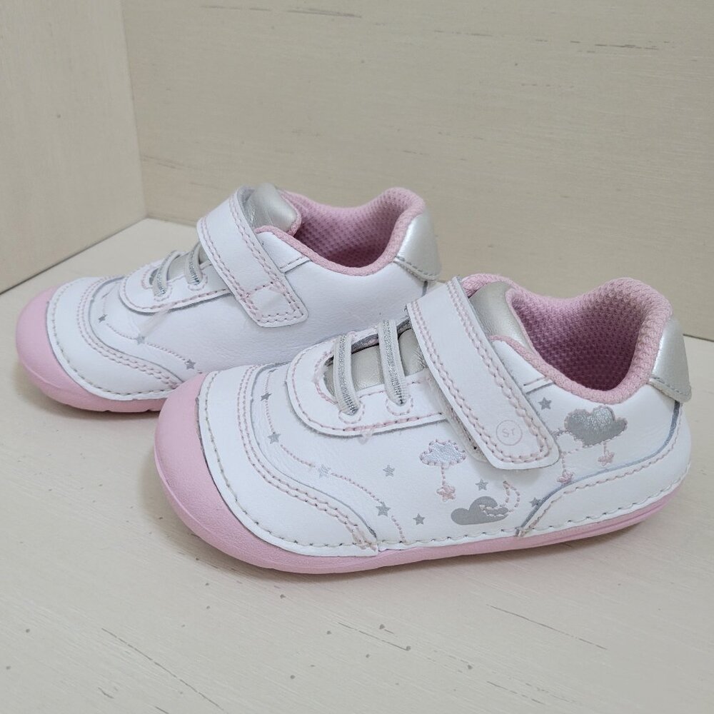 Infant Girl Stride Rite Soft Motion Adalyn Sneaker White/Silver Size 6XW